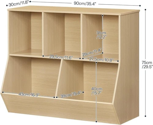 Kids Wooden Bookshelf Bookcase Bedroom Playroom Storage Rack Book Toy Organizer - Picture 23 of 37
