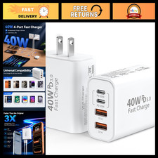 40W USB C Charger Block Fast Charging Plug for iPhone 18 Pro More, Type-C Adap
