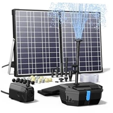  Solar Pond Filter Fountain, 30W Solar Fountain Pump with Pond Filter, 16.4FT 