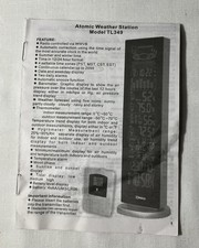 vintage User Manual for Atomic Weather Station Model TL349