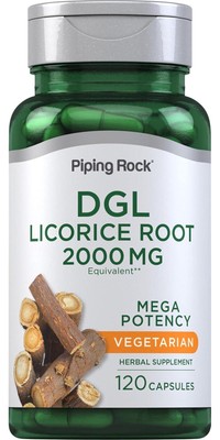 Piping Rock DGL Supplement | 2000mg | 120 Capsules | Licorice Root | Mega | |