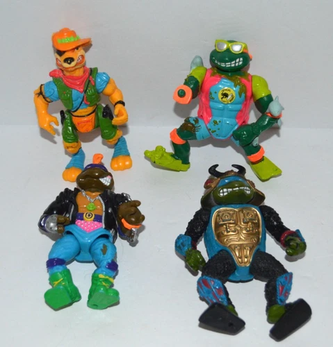 Vintage TMNT Lot 1990s 4 Figures Teenage Mutant Ninja Turtles