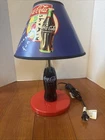 VTG 2000 Coca-Cola Bottle Lamp W/  Red Base & Logo Shade Works 16”