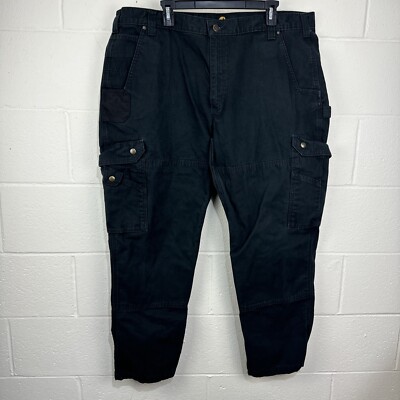 Carhartt Pants Mens 42x30 Duck Canvas Carpenter Dungaree Fit Black B11 BLK