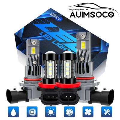 For 2013-2015 Dodge Dart SXT Sedan 4-Door - LED Headlights Bulbs Fog Light Combo