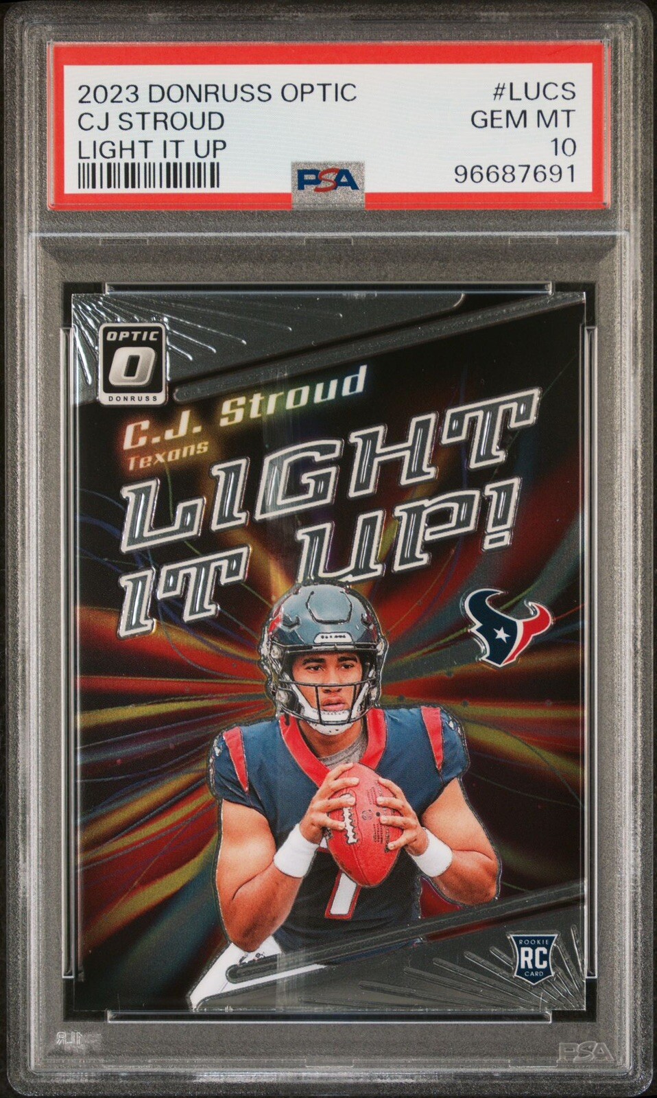 95977102 CJ STROUD 2023 Panini Donruss Optic #LUCS Light It Up RC Rookie PSA 10