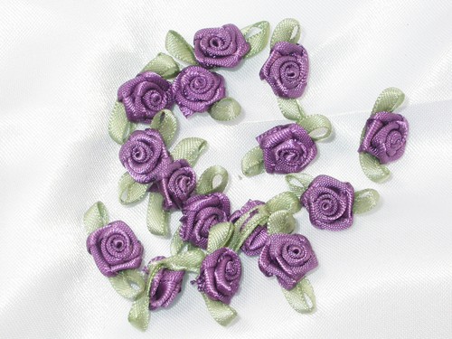 ROSE Mini Ribbon Roses Polyester Satin Ribbon 25 Pack lots of colors US SELLER - Picture 42 of 57