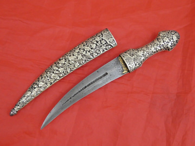 JEWELRY QUALITY ANTIQUE ISLAMIC HAREM DAGGER TURKISH OTTOMAN SILVER GOLD sword