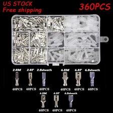 Silver Assortment Terminals Electrical Wire Crimp Connectors Male Female Spade