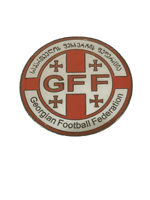 GEORGIAN FOOTBALL FEDERATION (GFF) ENAMELED SOCCER/ FOOTBALL LAPEL PIN W/ BONUS.