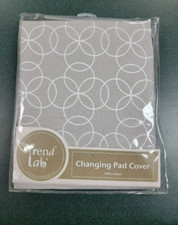 TREND LAB Changing Pad Cover 100 Cotton Gray Circle Unisex Standard 16"x32" NIP