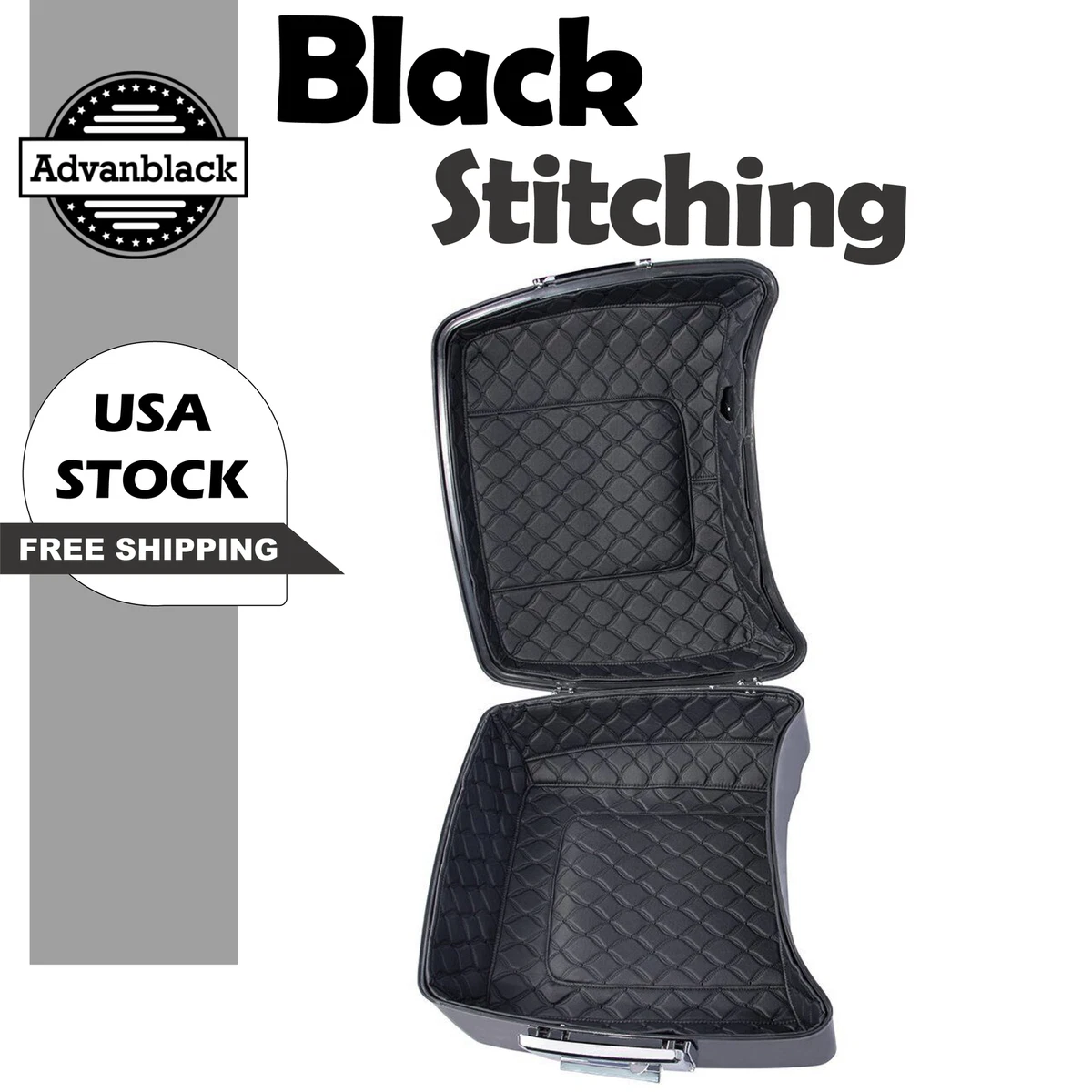 Black Stitching Tour Pack Liners Fits Advanblack Chopped Touring