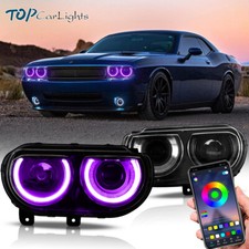 Vland Rgb Led 2 Headlights For Dodge Challenger 2008-2014 Assembly Sequential