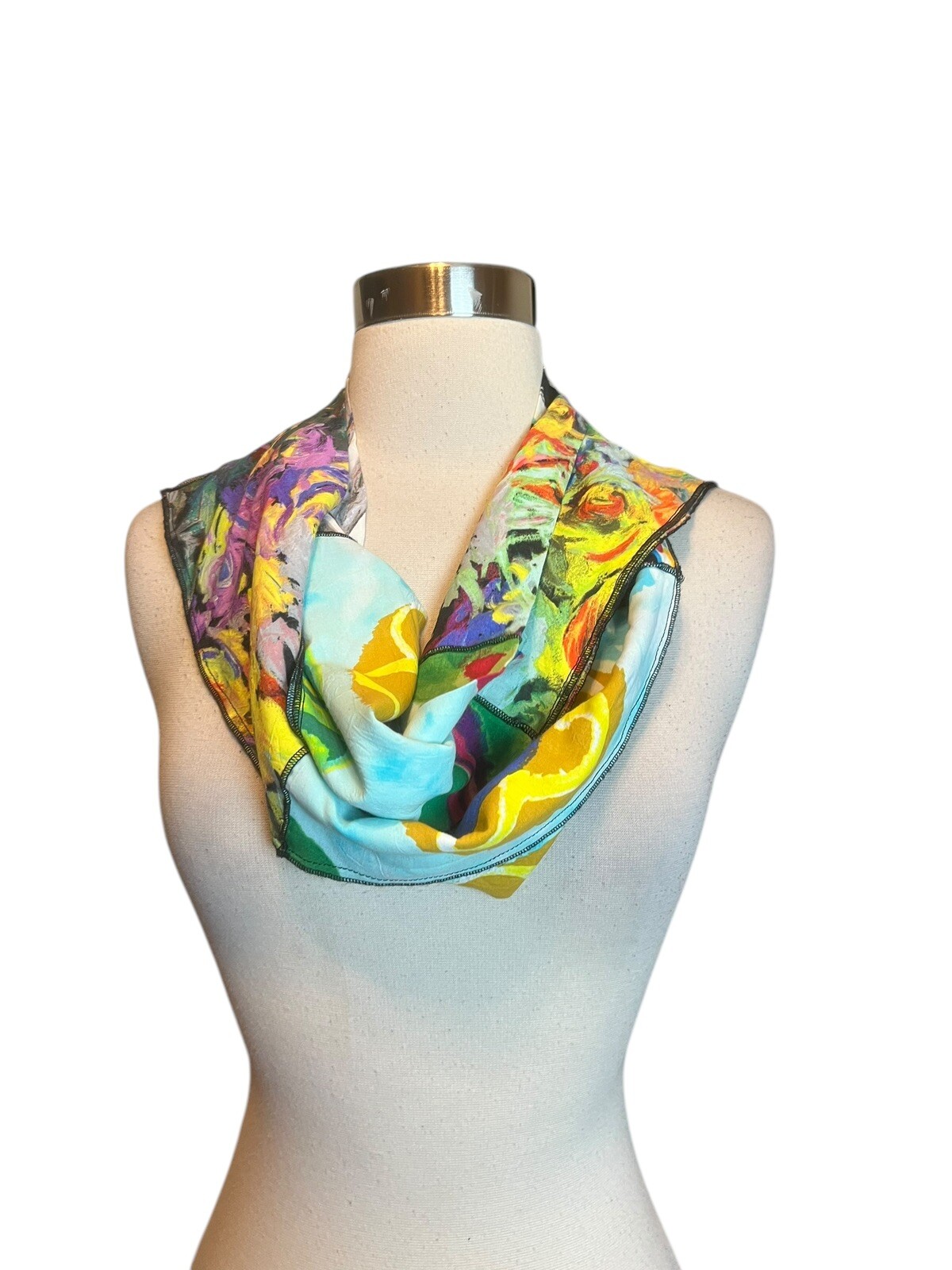 Jams World Patchwork Scarf Headwrap long colorful… - image 2