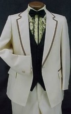 LIGHT YELLOW MAIZE  BROWN VINTAGE TUXEDO JACKET or 4pc TUX RETRO SIZE 34-40