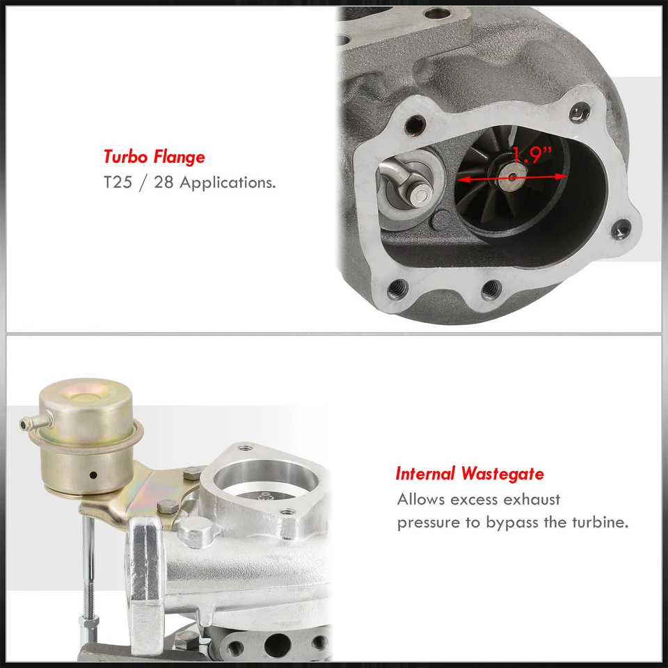 T25 T28 Flange Turbo Charger w/ WG Upgrade For Nissan 240SX S13 S14 SR20 SR20DET - Image 3 of 4
