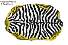 Zebra In Grass, Hand-Tufted Wool Handmade Area Rug Carpet for Any Room