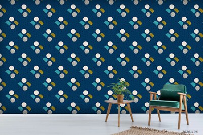 3D Dark Blue Shape Geometry Wallpaper Wall Murals Removable Wallpaper 19