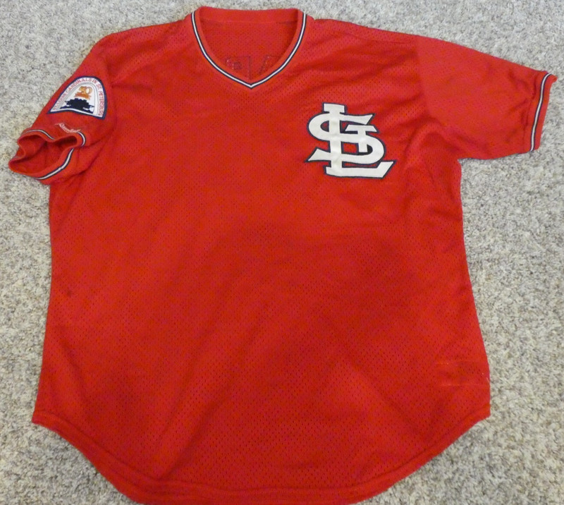1988 - ST LOUIS CARDINALS - Game Worn JERSEY - RARE - 50 Yr St. Petersburg Patch
