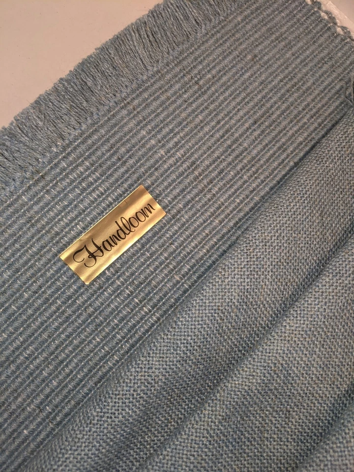 Vintage Chicago Weaving Blue/White Handloomed Placemats & Napkins Set/4 Ea. - Image 4 of 4