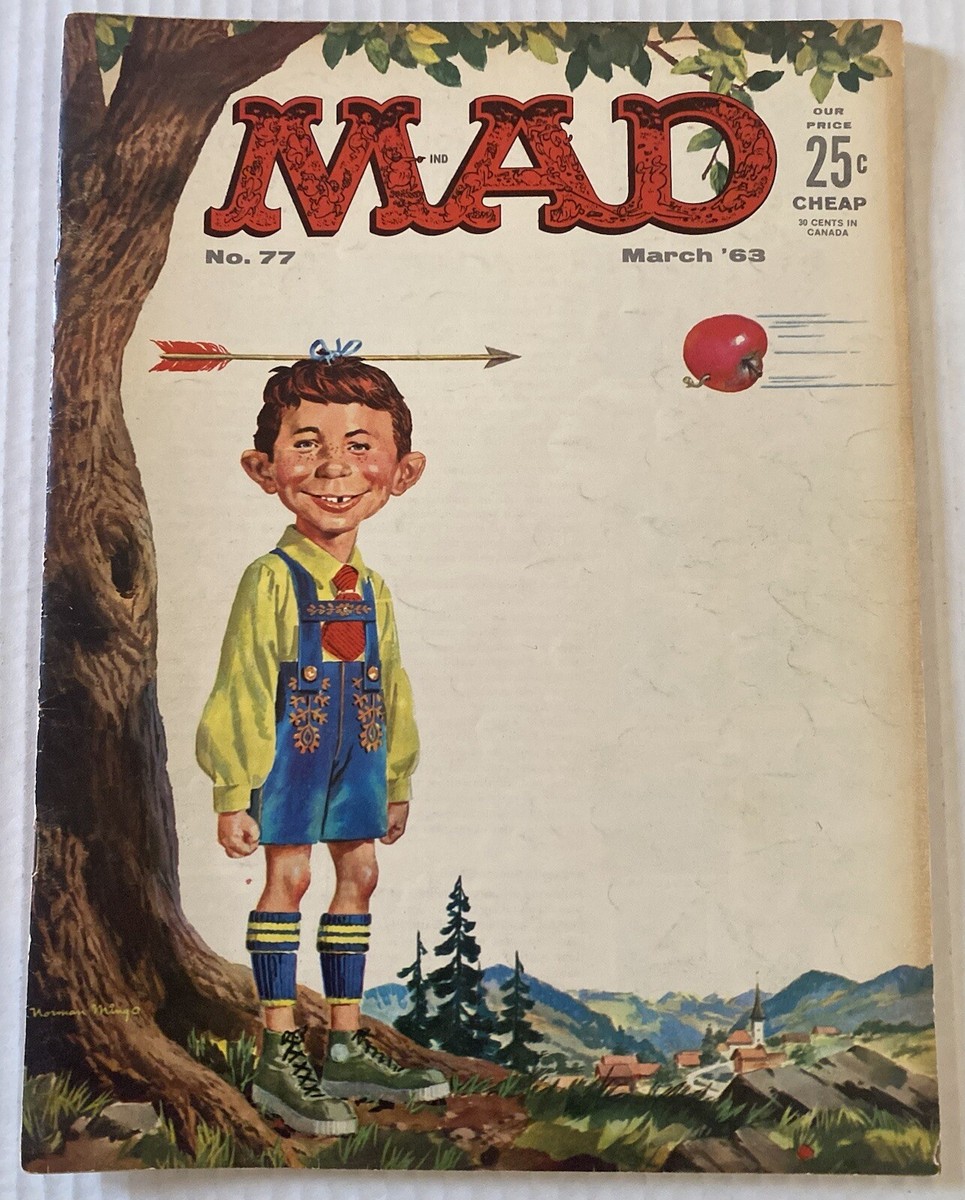 70年代 alfred e neuman ポスター Vintage MAD Magazine Alfred E. Neuman Arrow Apple Cover #77