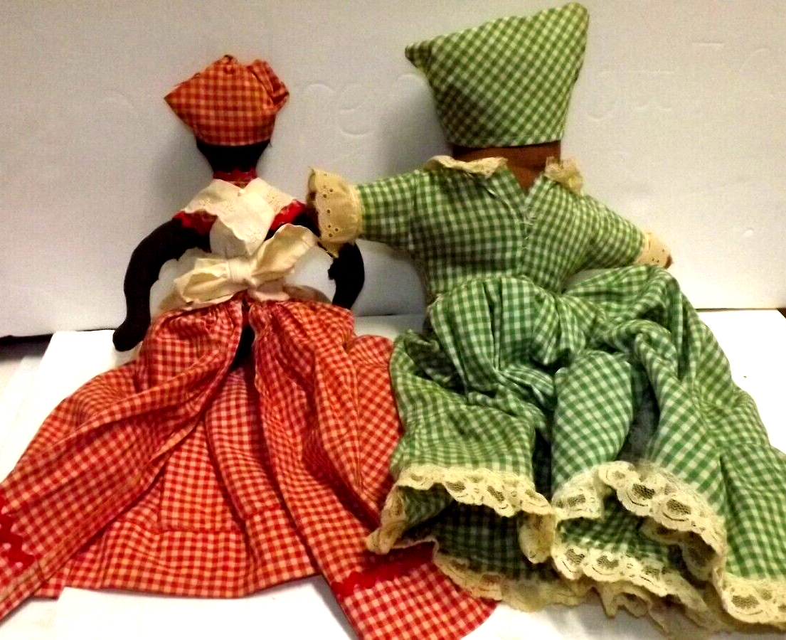 2 Pcs. Vintage Handmade Americana, Folk Art, Cloth Doll, Toaster Covers