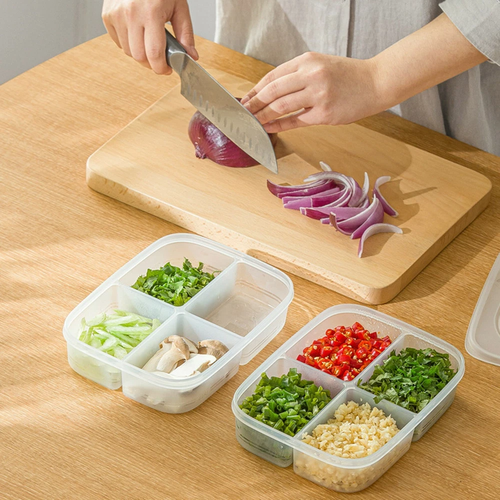Reusable 4-Compartment Bento Snack Box for Travel & Lunch
