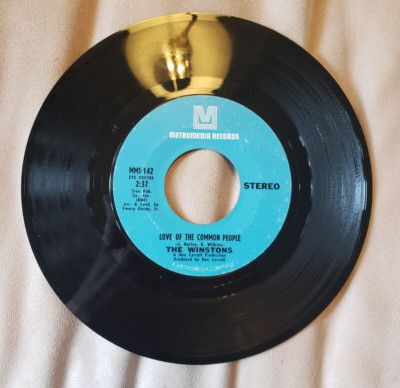45 RPM THE WINSTONS/LOVE OF THE COMMON PEOPLE/WHEEL OF FORTUNE  METROMEDIA  VG++