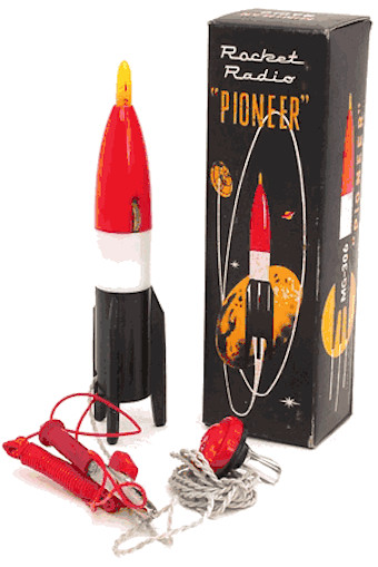 Crystal Radio Set Vintage Original Pioneer Rocket in Store Display Box 1950's