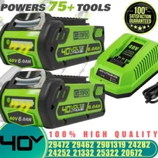 40V 6.0Ah Li-ion for Greenworks 40V Battery/Charger Cordless Power Tools 29462