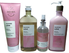 Bath and Body Works 4 Pc ROSE  VANILLA Aromatherapy Inspire LOVE FREE SHIP