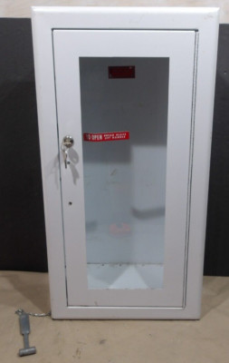 Larsen's Fire Extinguisher Cabinet Semi-Recessed Wall Mounted W/Lock & Key