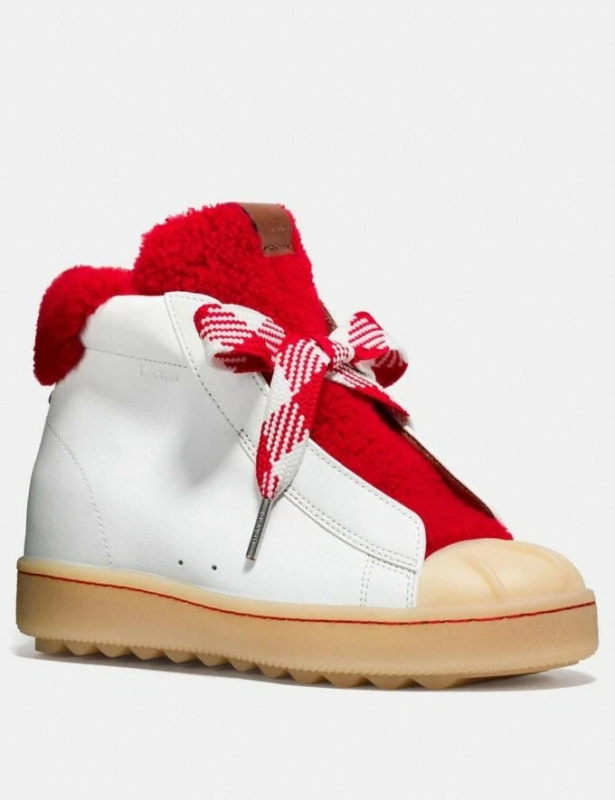 Red shop coach boots