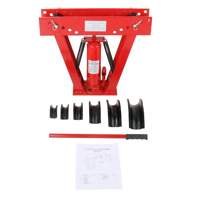 12 Ton Pipe Bender Manual Hydraulic Piping Bending Exhaust Tube Fabric w/6 Dies