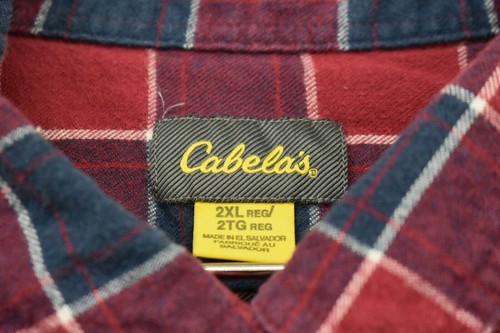Cabelas Mens Multicolor Button-Up Long Sleeve Casual Cotton Plaid Shirts 2XL - Picture 7 of 8