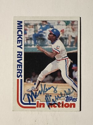 Mickey Rivers Rangers Signed 1982 Topps Baseball Card #705 [0435] | eBay