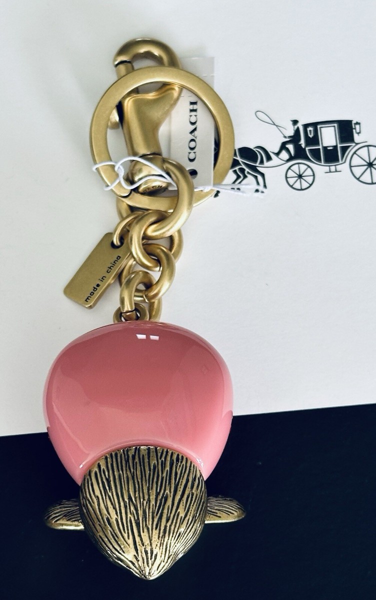 NWT COACH PINK CRYSTAL MOUSE BRASS CAX70 | eBay