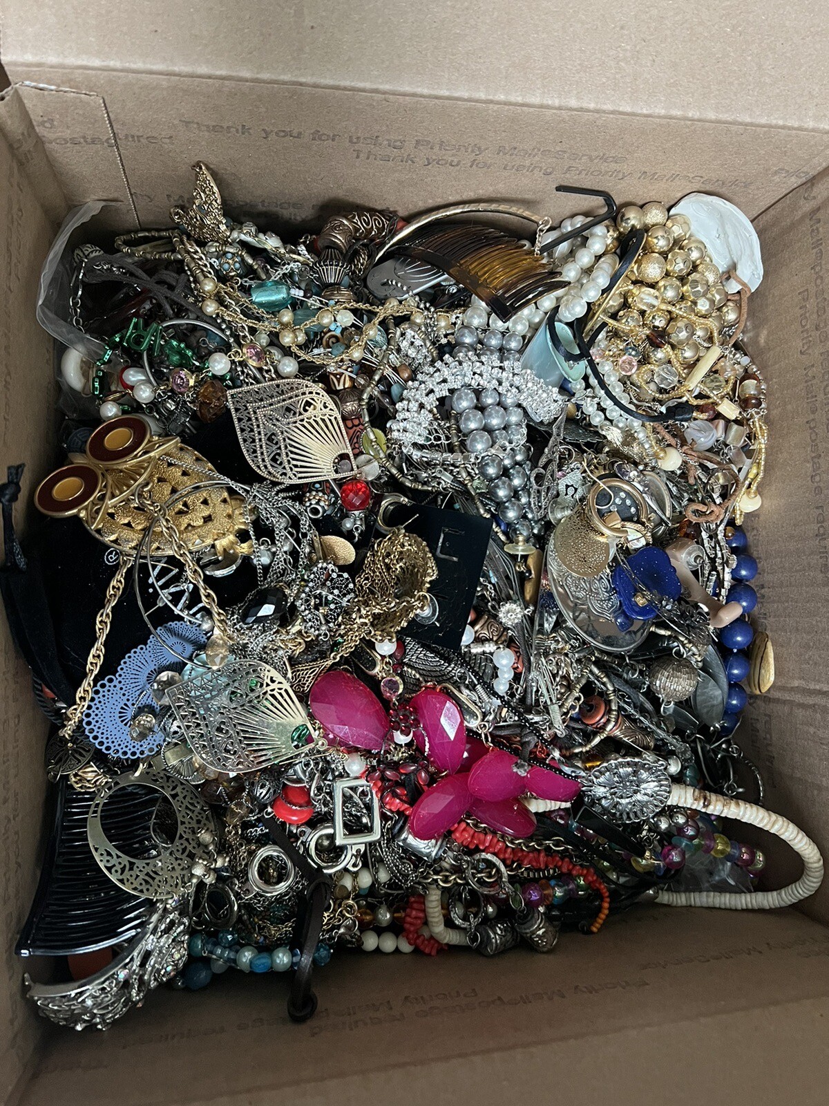 15 Lbs Junk/ Wearable Bulk Jewelry Lot Tangled Craft Repair Broken eBay