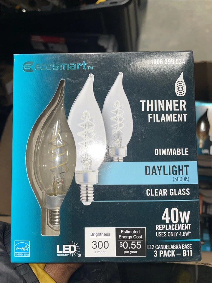 Ecosmart - 40 Watt B11 Dimmable Filament LED Vintage DAY LIGHT - Image 2 of 2