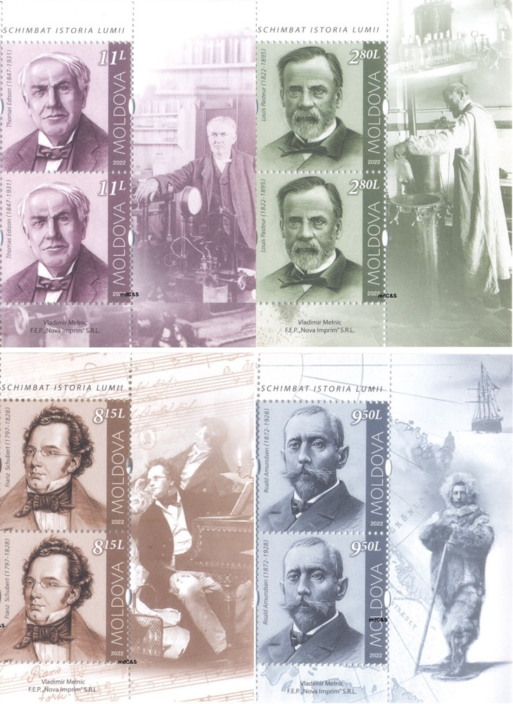 Moldova 2022 4 stamps vignette World-Changing Personalities MNH  