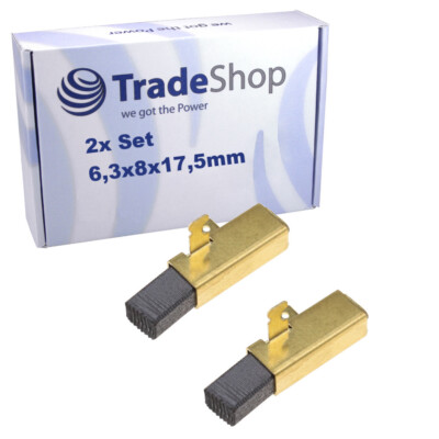 2x Kohlebürsten 6,3 x 8 x 17,5mm für Festool RS 300 Q, RS 2 STF, RS 2 E STF