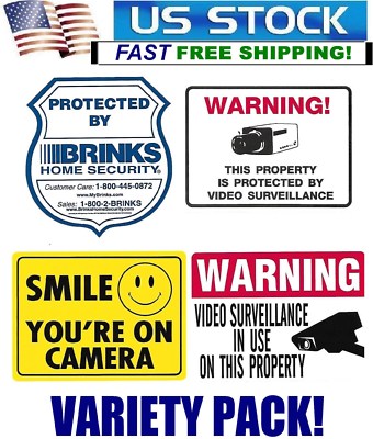 Lot Of CCTV Camera Window Warning Sticker Signs For Home Waterproof Surveillance