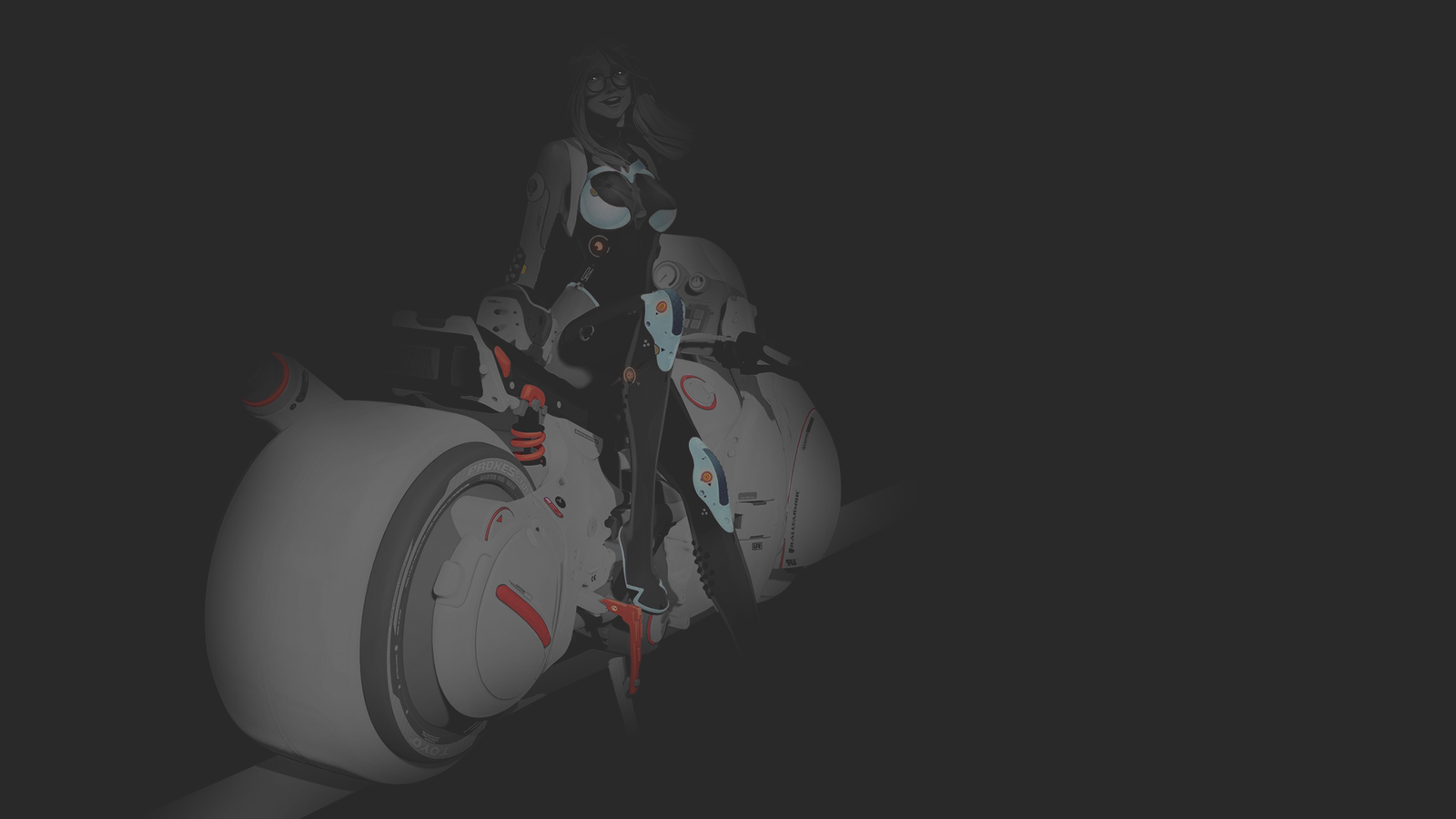 Anime fan art illustration monochrome dark background Play Gaming Mat Desk