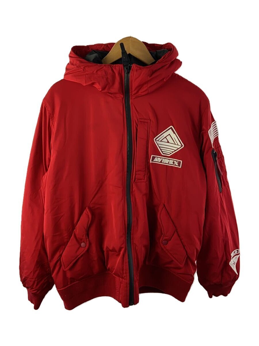 Avirex Ma-1 Warm Lined Hoodie/Flight Jacket/Xl/Polyester/Red 