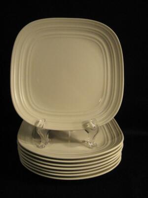 MIKASA SWIRL SQUARE WHITE SALAD PLATES