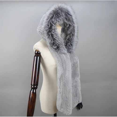 Neu Damen 100% Rex Kaninchenfell Mütze Russische Mütze Uschanka Fuchspelzkragen Schals - Bild 12 von 18