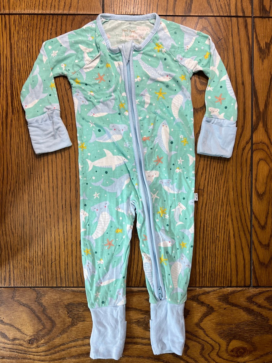 Little Sleepies Shark Soiree Zippy One-Piece Sharks Pajamas 0-3
