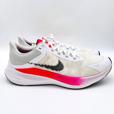 Nike Air Zoom Winflo Mens 12 White Running Shoes Athletic Sneakers ...