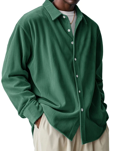 Para hombres Camisa de Pana Chaqueta Moda Chaqueta Informal Manga Larga Suelto Cárdigan Prenda para el torso - Imagen 18 de 31
