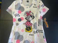 DISNEY WOMENS MINNIE MOUSE TOONIFORMS NURSE SCRUB TOP SIZE XS NWT